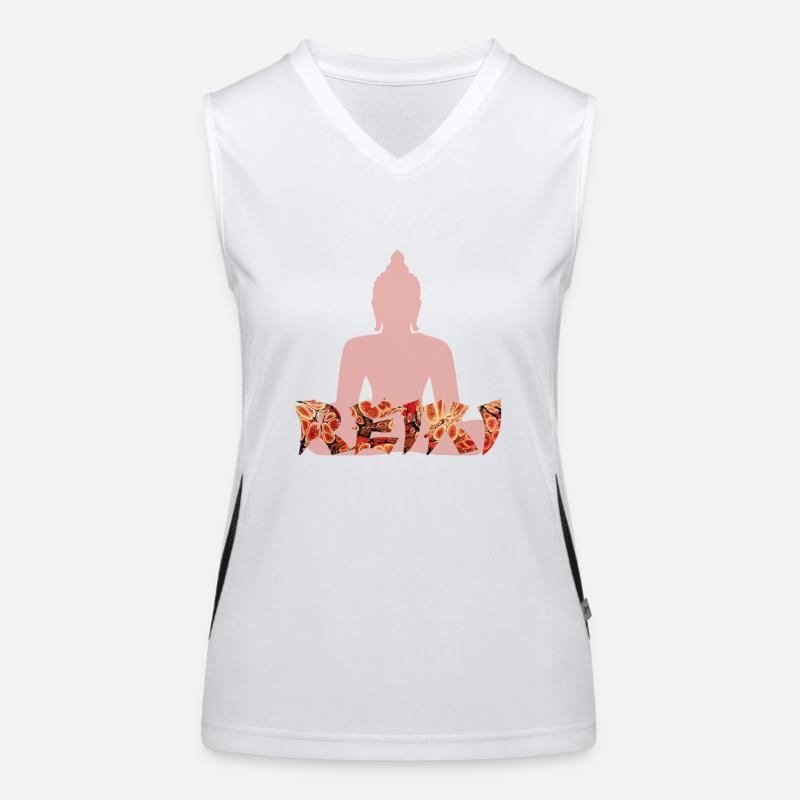 reiki mit buddah e 222 Funktionelles Kontrast-Tank Top für Frauen