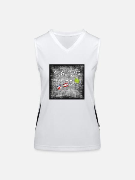 Shopping queen - Funktionelles Kontrast-Tank Top für Frauen - Weiß/Schwarz - Vorne
