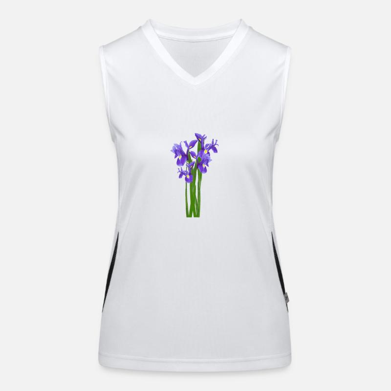 Fleurs Printemps Iris iris - Idée de cadeau Débardeur respirant contrasté Femme