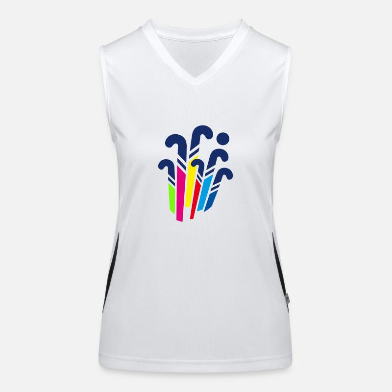 Colorful hockey sticks Women's Functional Contrast Tank Top