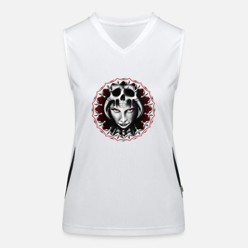 Gothic fantasy head Women's Functional Contrast Tank Top