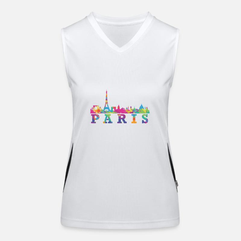 Paris Skyline Impression Souvenir Geschenkidee Funktionelles Kontrast-Tank Top für Frauen