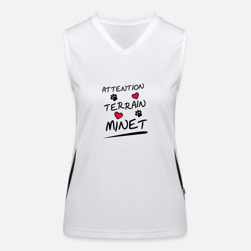 ATTENTION, TERRAIN MINET ! (chat) Débardeur respirant contrasté Femme