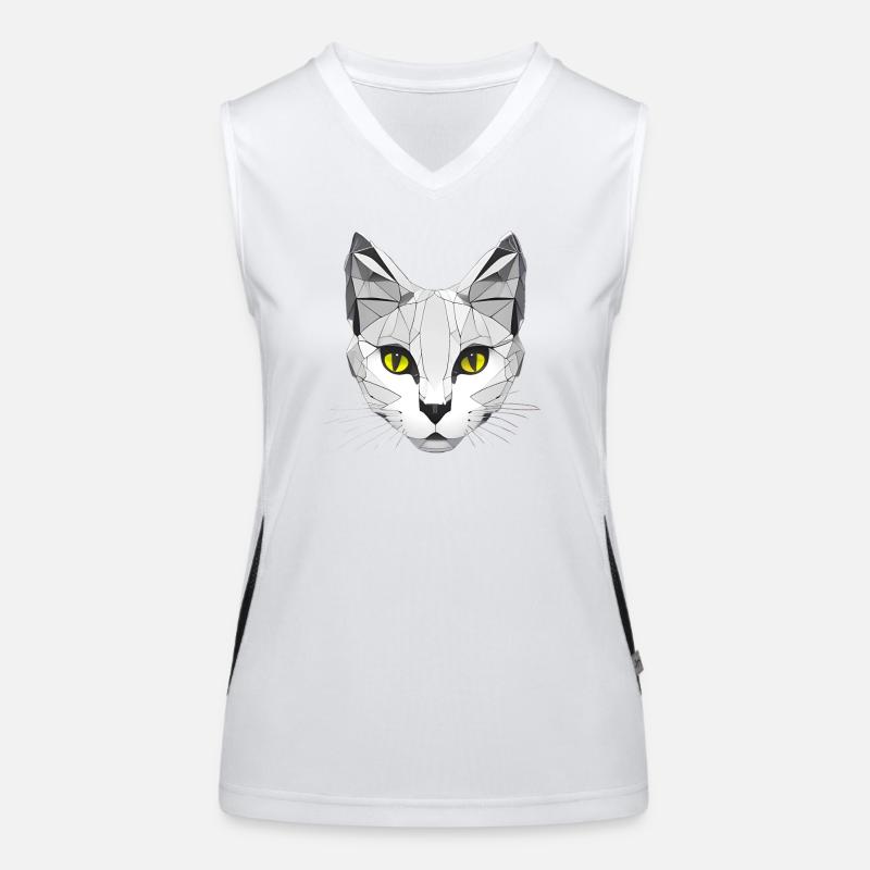 Cat Graphique Low Poly Débardeur respirant contrasté Femme