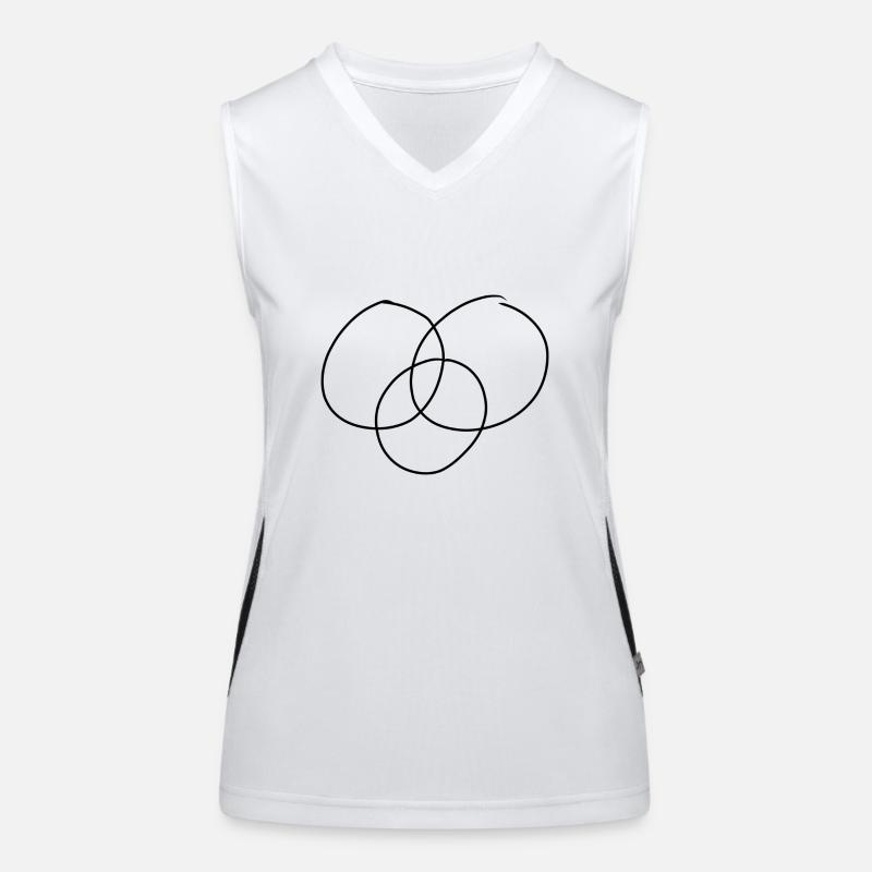 three circles form a circle Women's Functional Contrast Tank Top