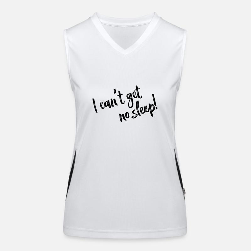 I can't get no sleep - Lyrics black Funktionelles Kontrast-Tank Top für Frauen