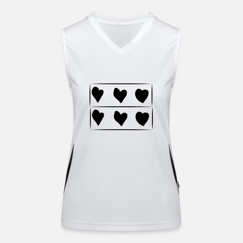 Motif rectangle de six cœurs Débardeur respirant contrasté Femme