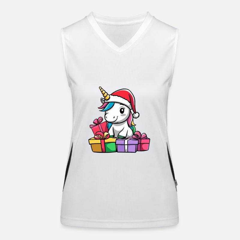 Cadeaux de Noël Licorne Débardeur respirant contrasté Femme
