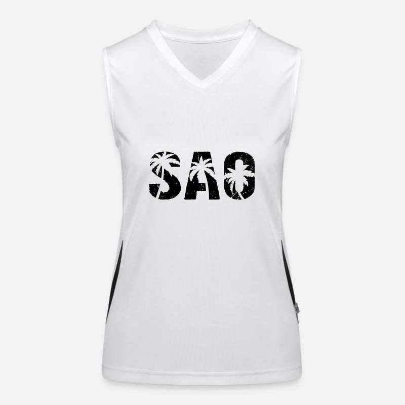 Sao Beach Palm Trees Women's Functional Contrast Tank Top