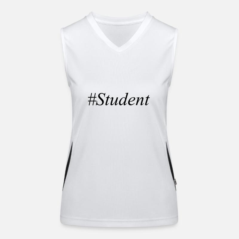 #Student Logo Noir Débardeur respirant contrasté Femme