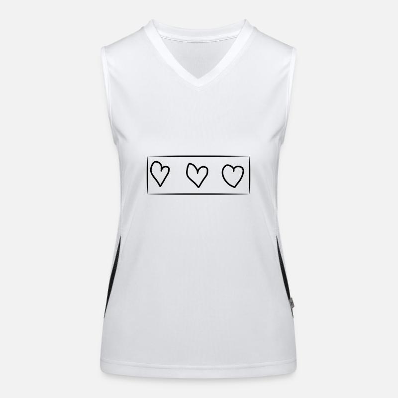 Trois coeurs coeur rectangle Débardeur respirant contrasté Femme