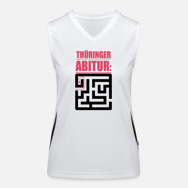 Lustig Sprüche Witze Abitur Abi Thüringen Prüfung Funktionelles Kontrast-Tank Top für Frauen
