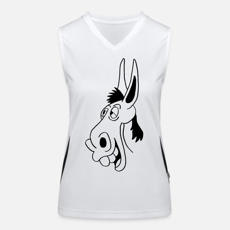 Schwarzer Esel Funktionelles Kontrast-Tank Top für Frauen