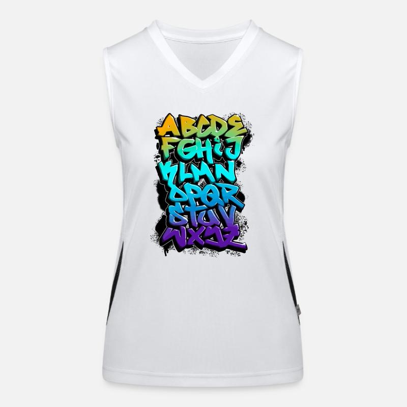 GRAFFITI ALPHABET Women's Functional Contrast Tank Top