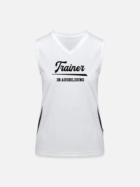 Trainer Ausbildung Trainerschein Lizenz Training - Funktionelles Kontrast-Tank Top für Frauen - Weiß/Schwarz - Vorne