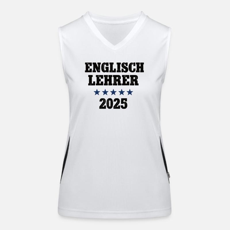 Englisch Lehrer 2025 Englischlehrer Sprachlehrer Funktionelles Kontrast-Tank Top für Frauen
