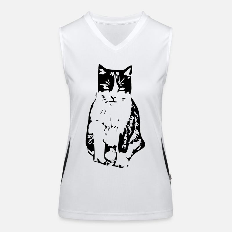 Chat noir Débardeur respirant contrasté Femme