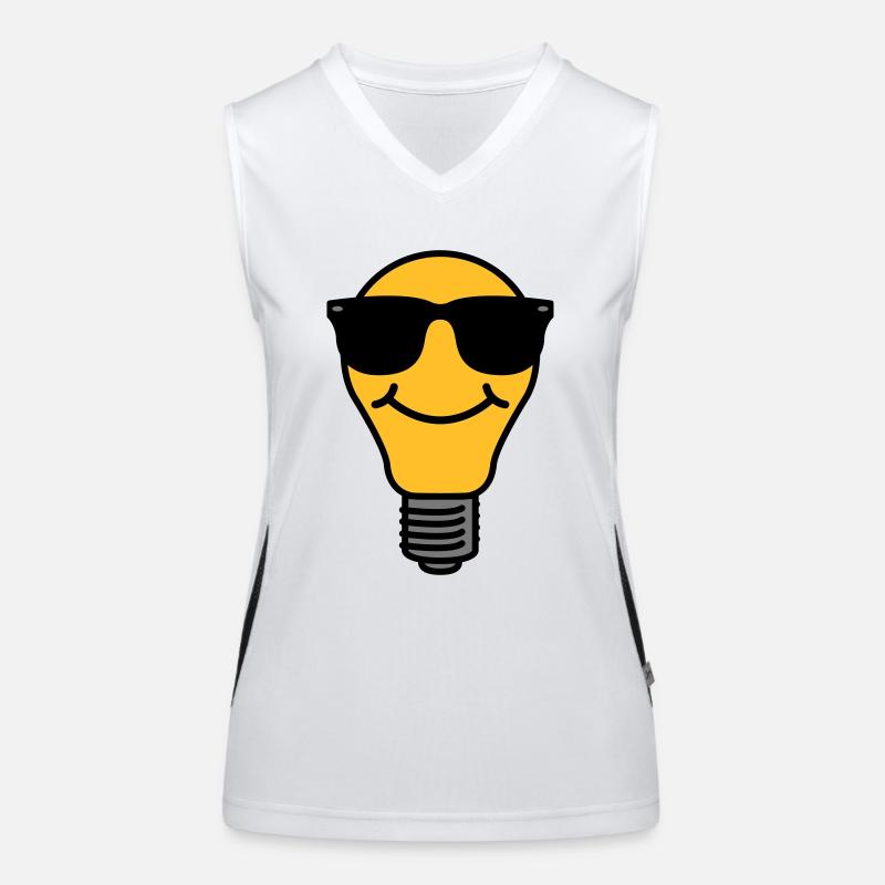 Lightbulb with sunglasses Women's Functional Contrast Tank Top