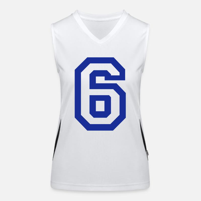 6 - Nummer Funktionelles Kontrast-Tank Top für Frauen
