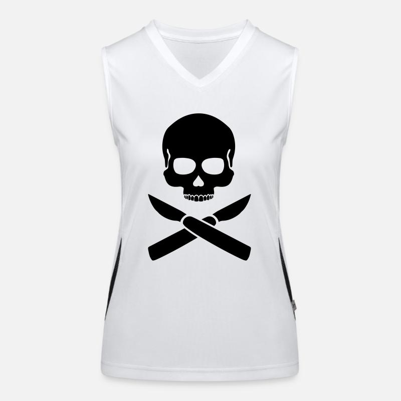 Skull With Knives Funktionelles Kontrast-Tank Top für Frauen
