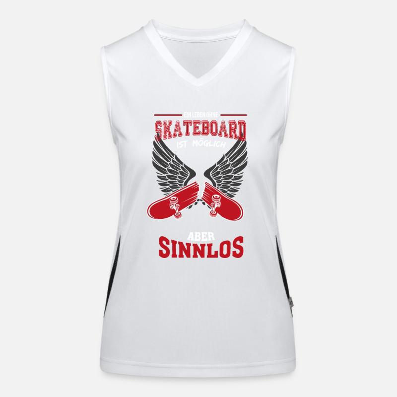 Skateboard broken Leben sinnlos Geschenk Funktionelles Kontrast-Tank Top für Frauen