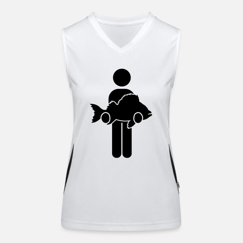 Großer Fang Logo Funktionelles Kontrast-Tank Top für Frauen