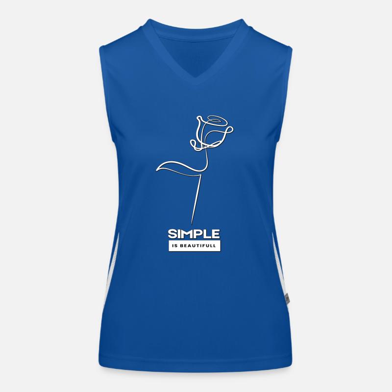 Simple Is Beautiful avec une rose blanche Débardeur respirant contrasté Femme