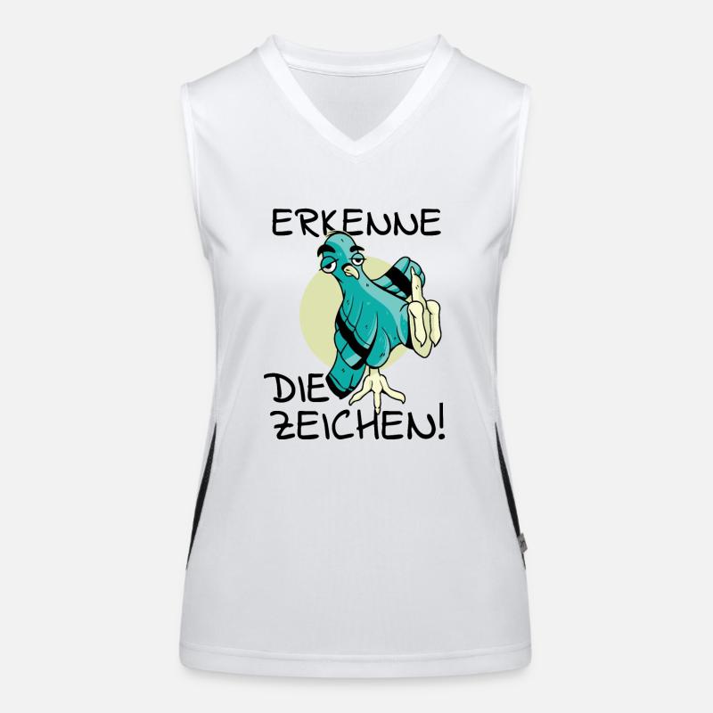 Vogel Vogelfutter Erkenne die Zeichen Spruch cool Funktionelles Kontrast-Tank Top für Frauen