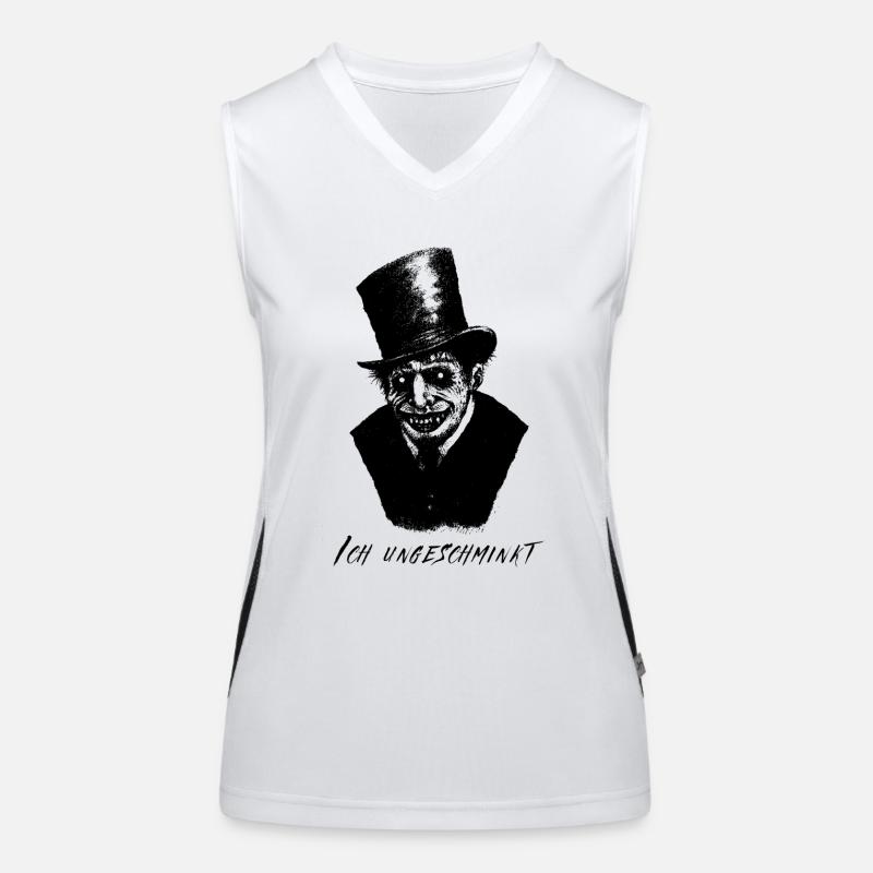 Halloween Horror Grusel Mann Ungeschminkt 01 Funktionelles Kontrast-Tank Top für Frauen
