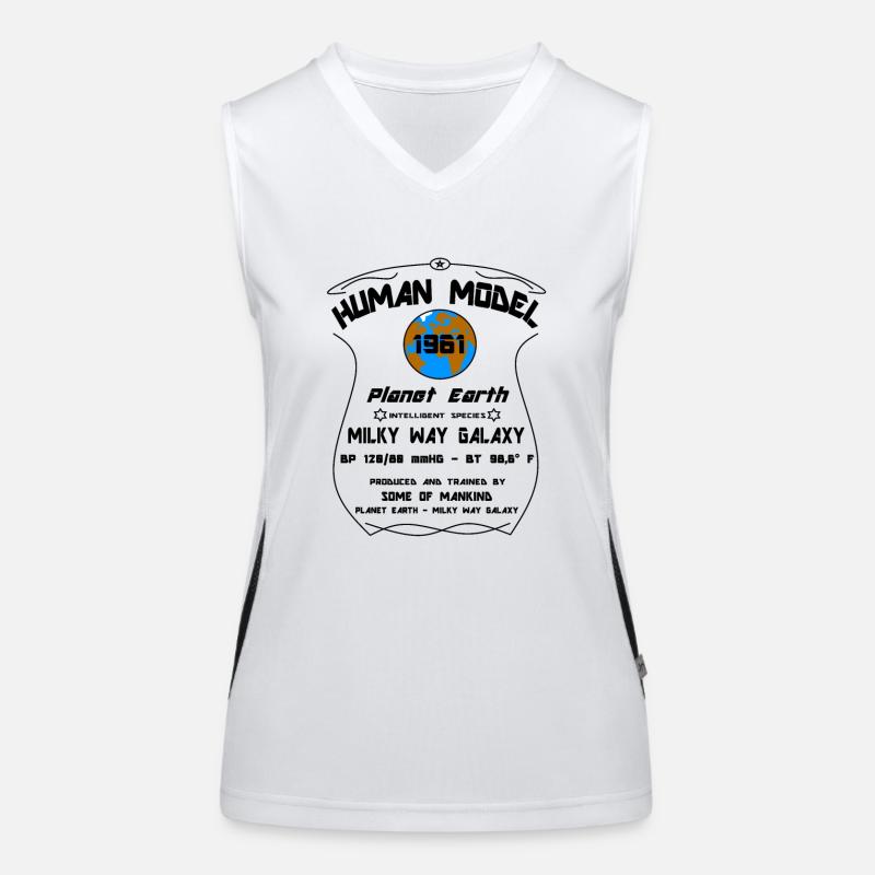 1961 - Women's Functional Contrast Tank Top - white/black
