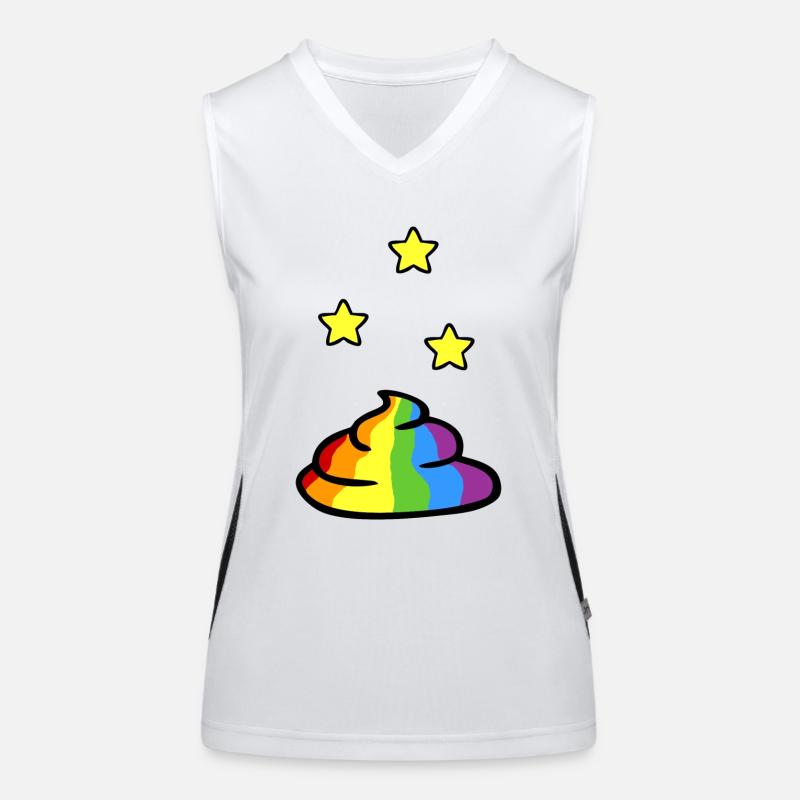 Regenbogenkacke mit gelben Sternen Funktionelles Kontrast-Tank Top für Frauen