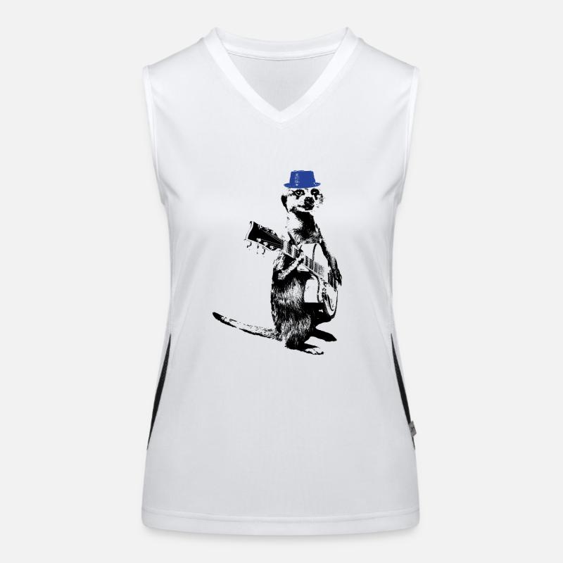 Suricate Guitariste Blue Hat Débardeur respirant contrasté Femme