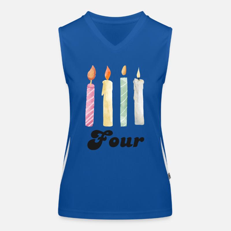 4e anniversaire bougie Débardeur respirant contrasté Femme