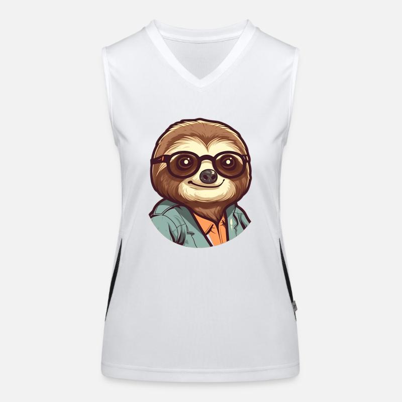 sloth geek Funktionelles Kontrast-Tank Top für Frauen