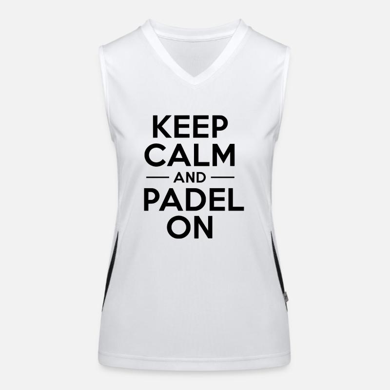 Keep calm and padel on 4 Funktionelles Kontrast-Tank Top für Frauen