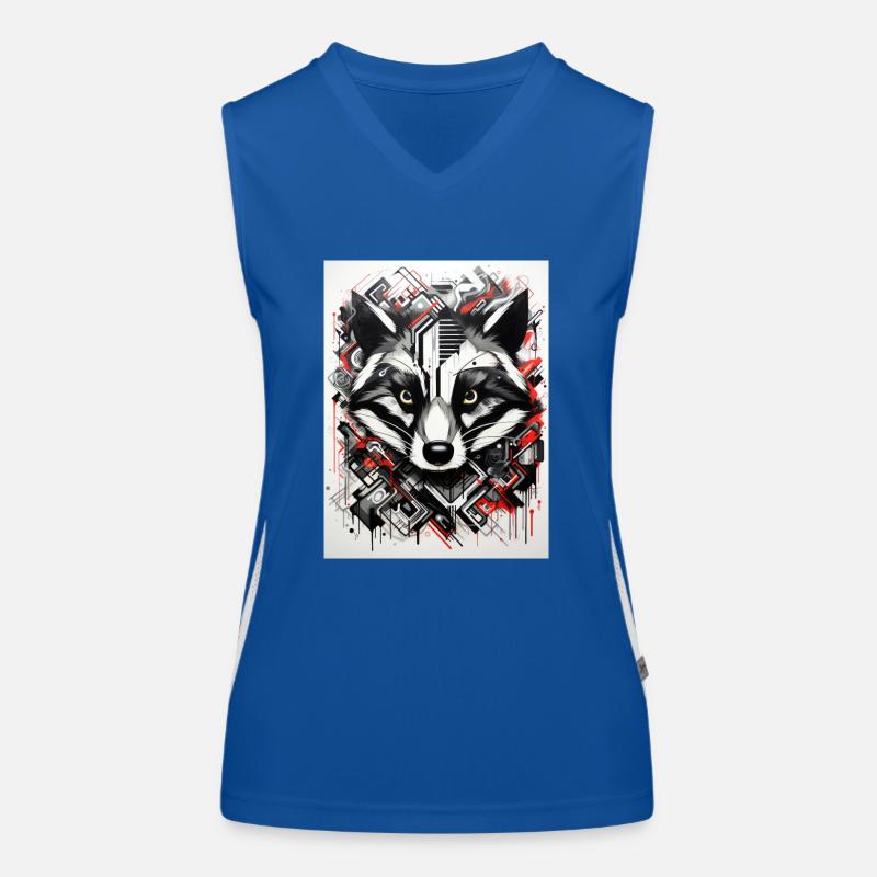 [MB] Waschbär-Rot-Schwarz Kontrast Funktionelles Kontrast-Tank Top für Frauen