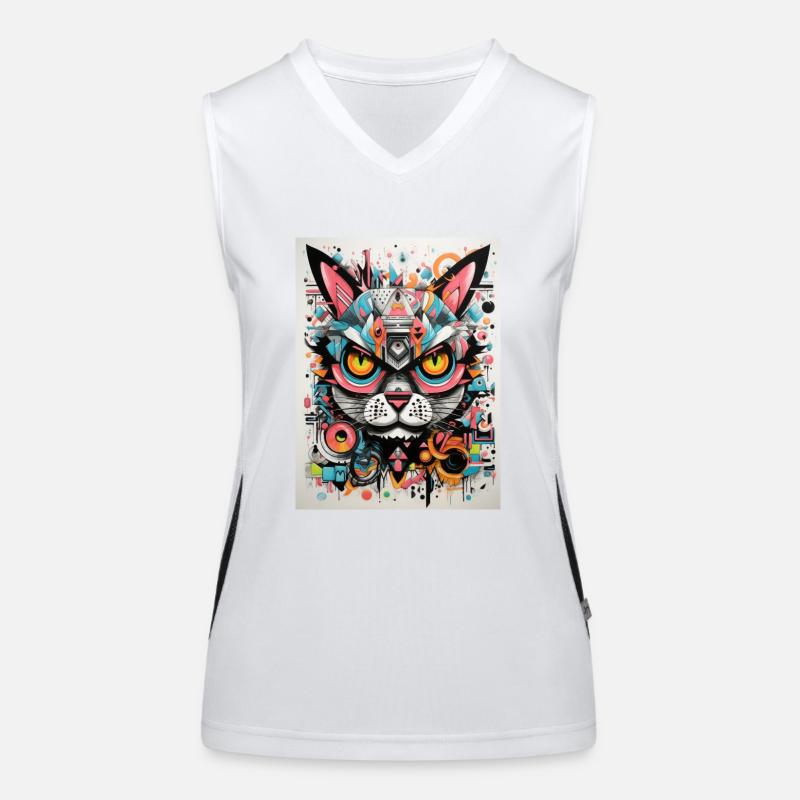 [MB] Turquoise-Pink Tiger Dream Women's Functional Contrast Tank Top