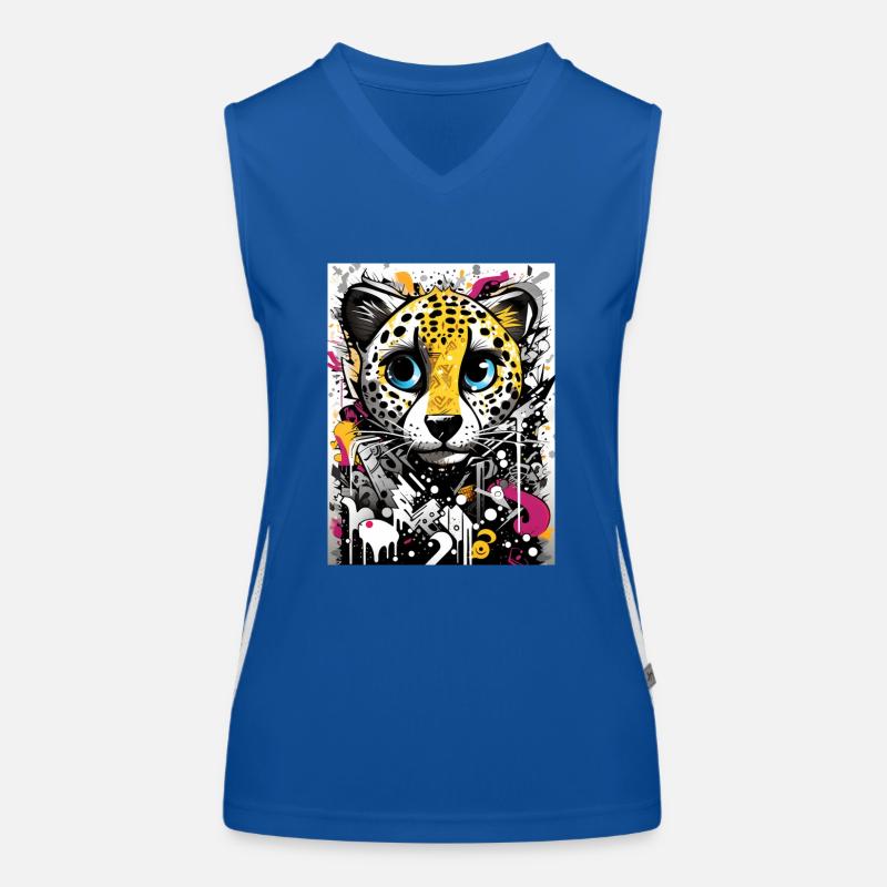 [MB] Hundeblick beim Leopard Funktionelles Kontrast-Tank Top für Frauen