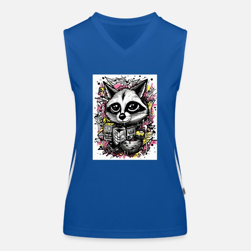 [MB] Süßer Glanz: Kleiner Waschbär Funktionelles Kontrast-Tank Top für Frauen
