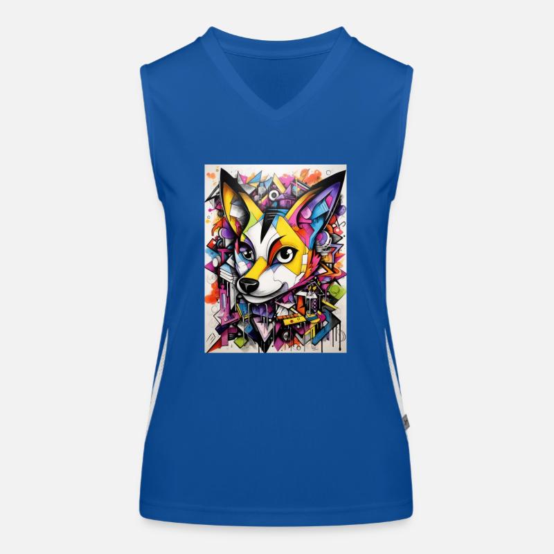 [MB] Peaceful Smiling Fox Women's Functional Contrast Tank Top