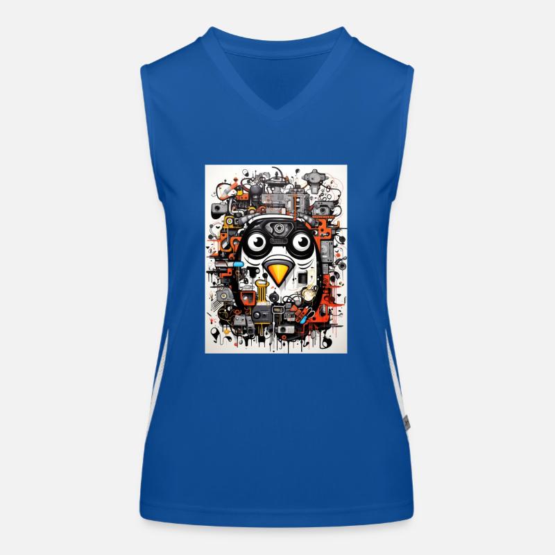 [MB] Kuscheliges Pinguinchaos Funktionelles Kontrast-Tank Top für Frauen