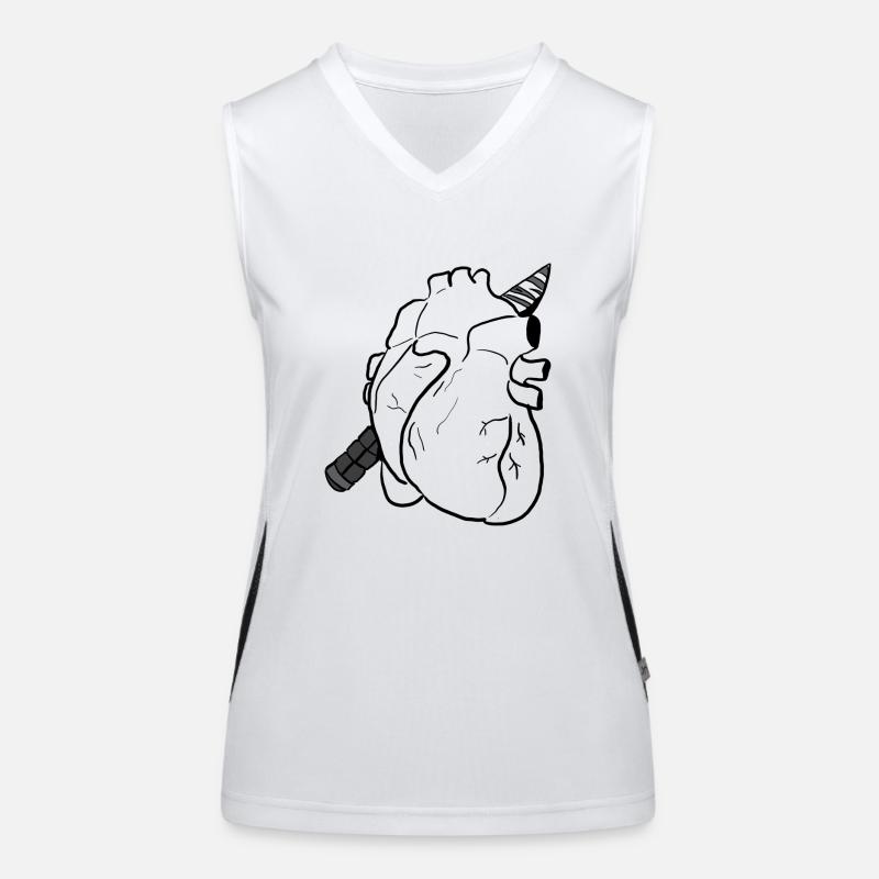 Heart - Women's Functional Contrast Tank Top - white/black