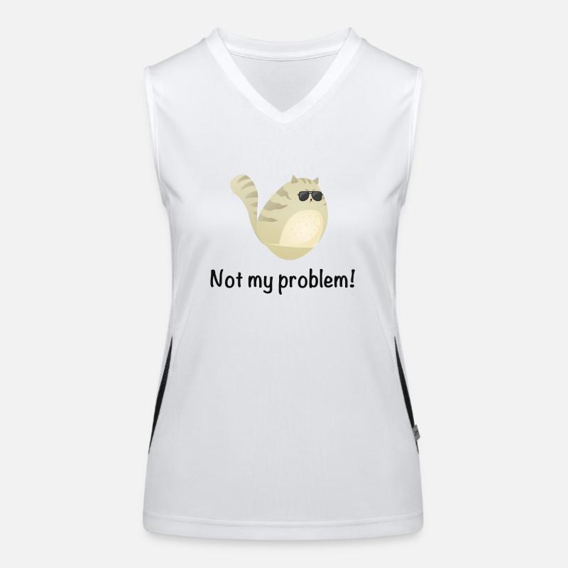 Not My Problem Cool Cat Funktionelles Kontrast-Tank Top für Frauen
