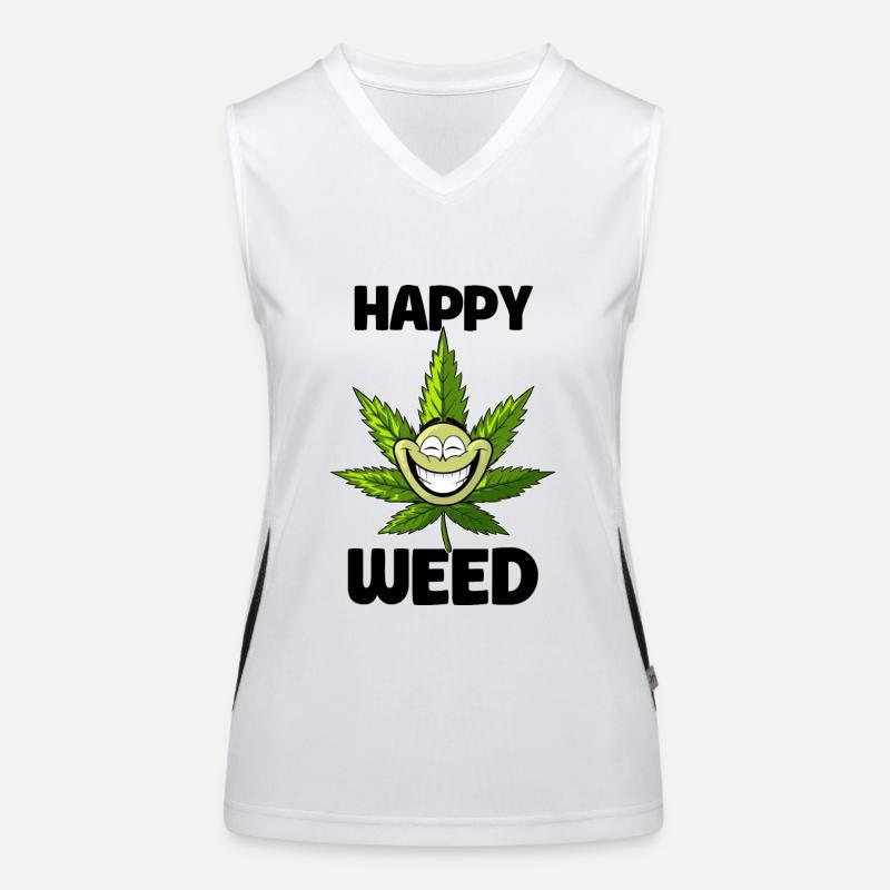 Happy Weed - Hanfdesign Funktionelles Kontrast-Tank Top für Frauen