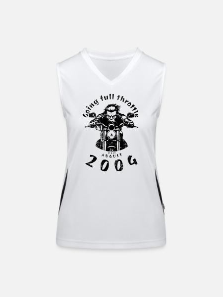 20. Geburtstag Going full throttle since 08/2004 - Funktionelles Kontrast-Tank Top für Frauen - Weiß/Schwarz - Vorne