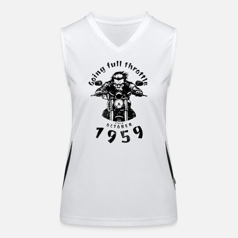 65. Geburtstag Going full throttle since 10/1959 Funktionelles Kontrast-Tank Top für Frauen