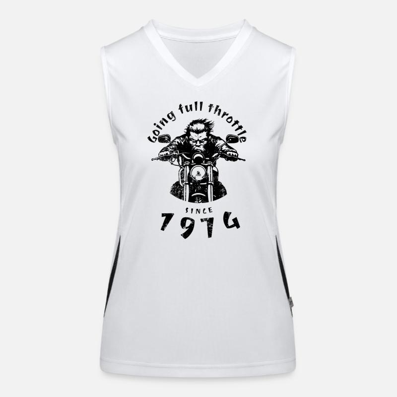 50th Birthday Going full throttle since 1974 Women's Functional Contrast Tank Top