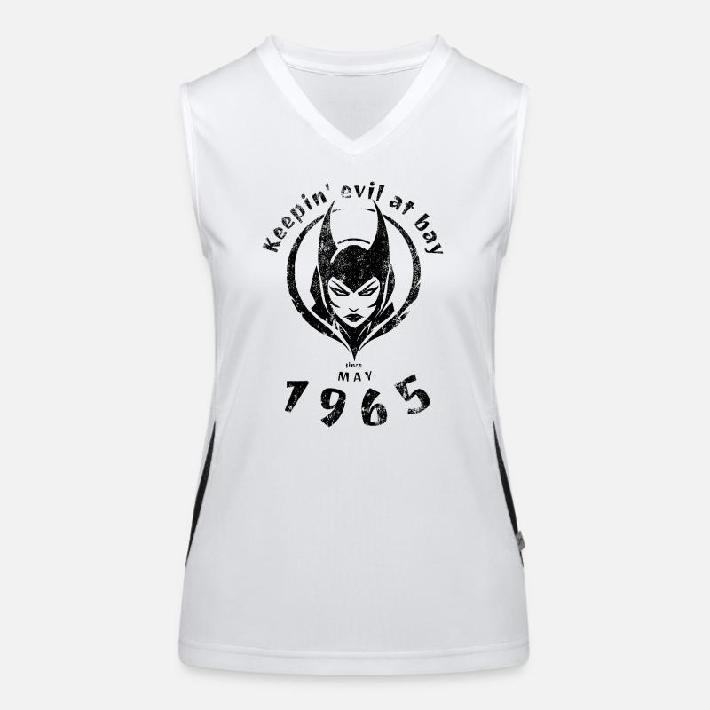 60. Geburtstag Keepin evil at bay since 05/1965 Funktionelles Kontrast-Tank Top für Frauen