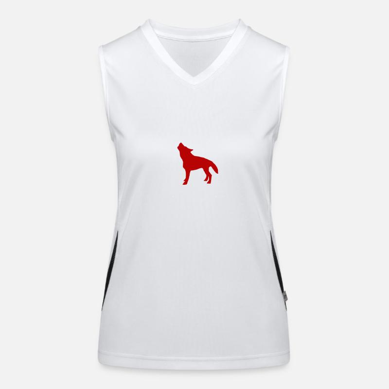 Wolf Funktionelles Kontrast-Tank Top für Frauen