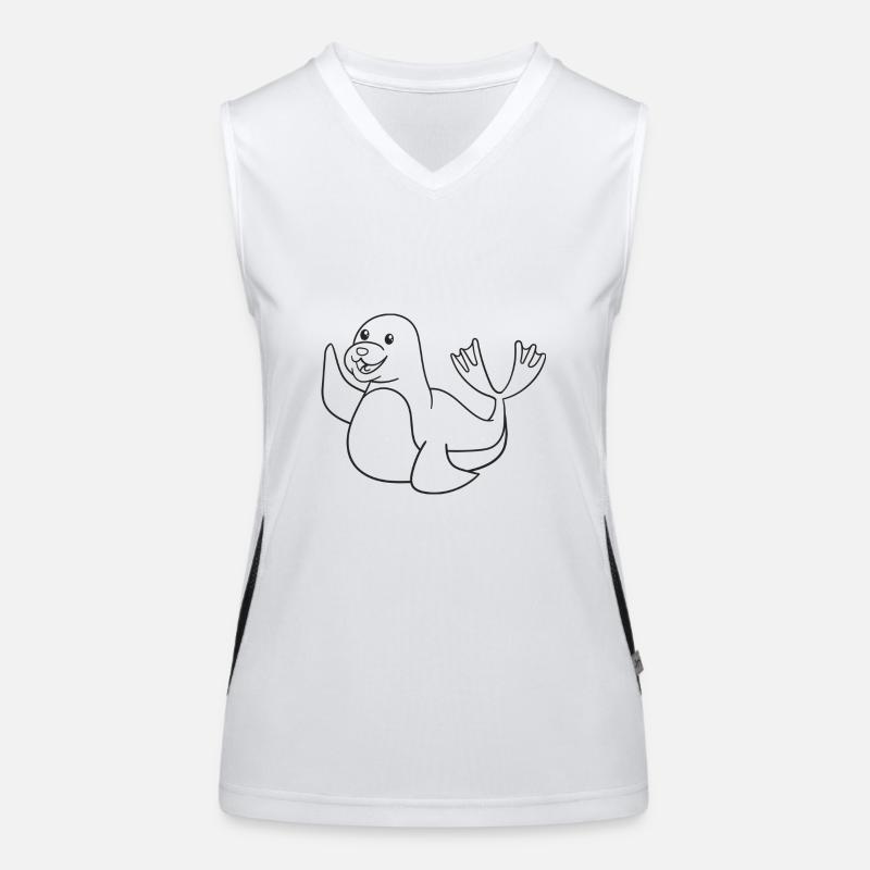 Robbe, Robben, Geschenk, Geschenkidee Funktionelles Kontrast-Tank Top für Frauen